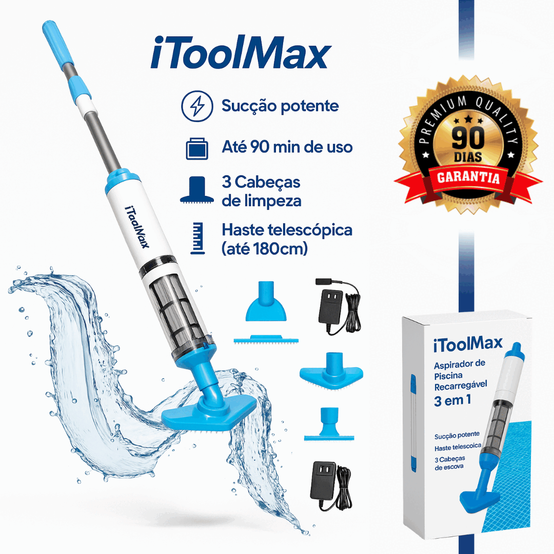 iToolMax – Aspirador de Piscina Recarregável 3 em 1 Fc