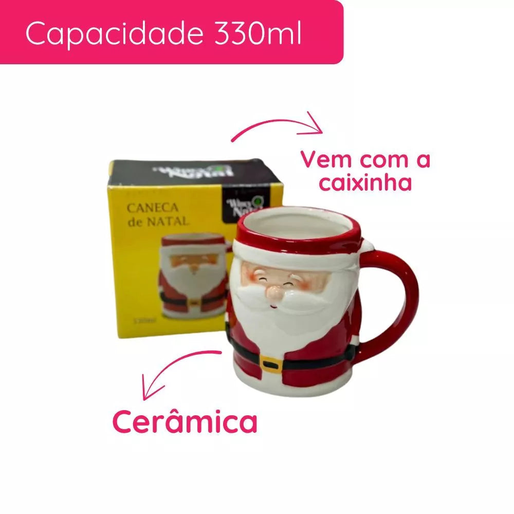 Caneca Natal Papai Noel | Magia e Café na Sua Mesa Natalina