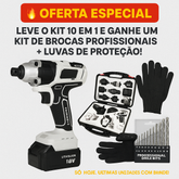 Kit 10 em 1 Parafusadeira Furadeira Lixadeira Serra Martelete Elétrico Espatulas + 2 Brindes Exclusivos
