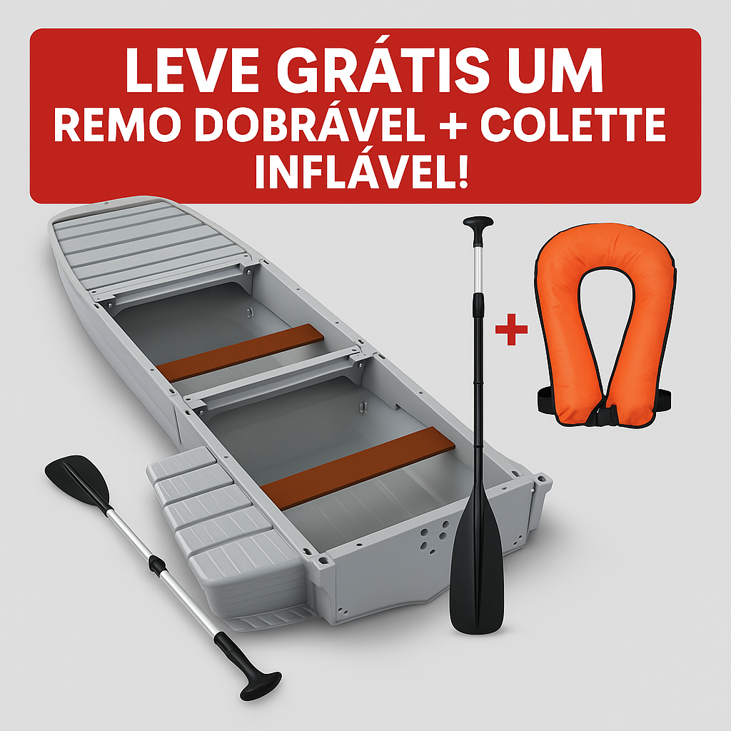 Canoa Portátil de Pesca e Lazer Dobrável + 2 Brindes Exclusivos