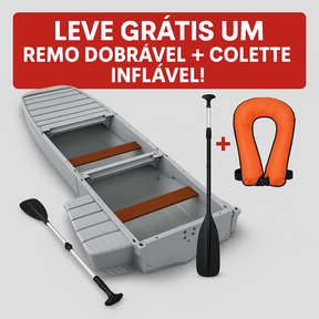 Canoa Portátil de Pesca e Lazer Dobrável + 2 Brindes Exclusivos