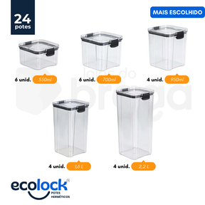 EcoLock™ - Kit Potes Herméticos de Vidro + (Brindes Exclusivos)