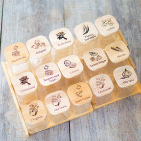 Kit 15 Potes Organiza Gourmet™ + Gravação a Laser (PERSONALIZADA) + Bandeja | Só até 23:59!