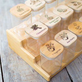 Kit 15 Potes Organiza Gourmet™ + Gravação a Laser (PERSONALIZADA) + Bandeja | Só até 23:59!