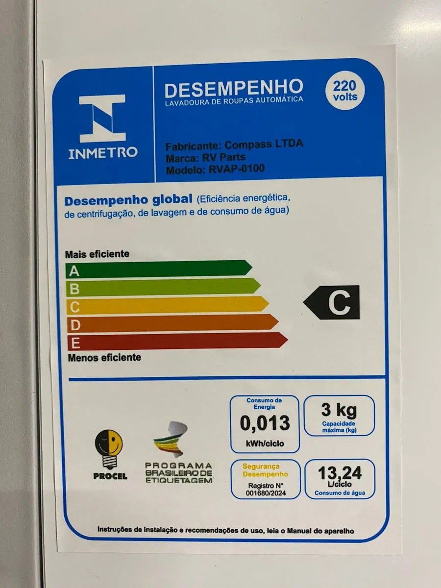 Mini Maquina De Lavar Roupas Lavadora Compacta 3kg 220v