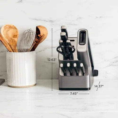 Chef Master™ – Kit 12 Facas  Premium  em Aço Alemão com Afiador Integrado