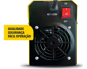 Kit Maquina De Solda Elétrica Inversora Eletrodo Mma 120a Com Esmerilhadeira e Acessórios OZ