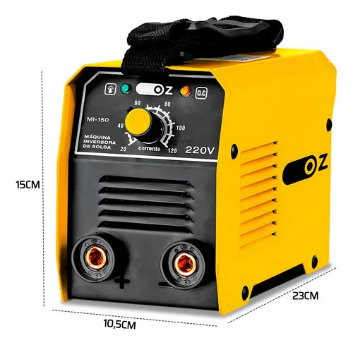 Kit Maquina De Solda Elétrica Inversora Eletrodo Mma 120a Com Esmerilhadeira e Acessórios OZ