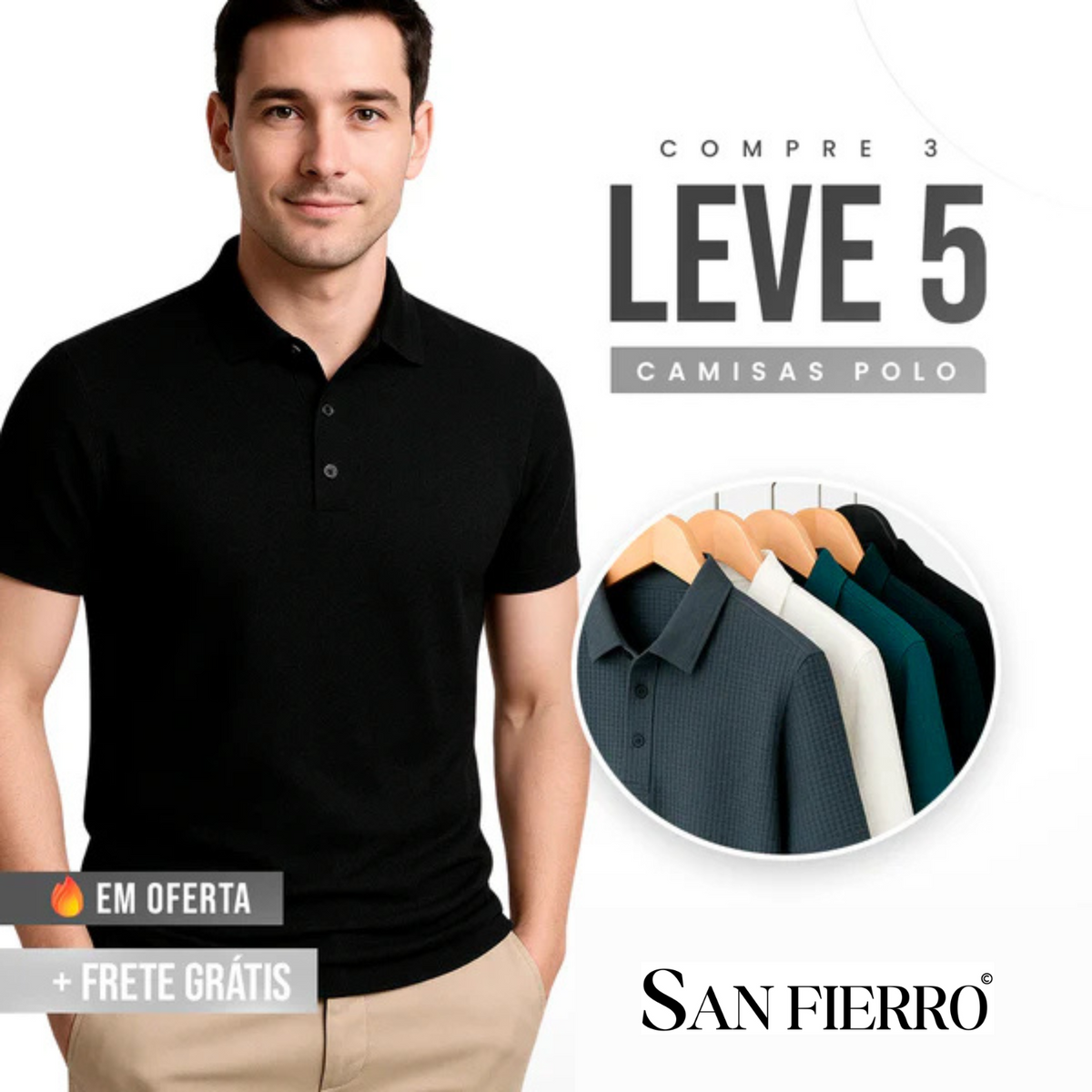 [COMPRE 3 LEVE 5] - Camisas Polo Algodão Premium Elegant..