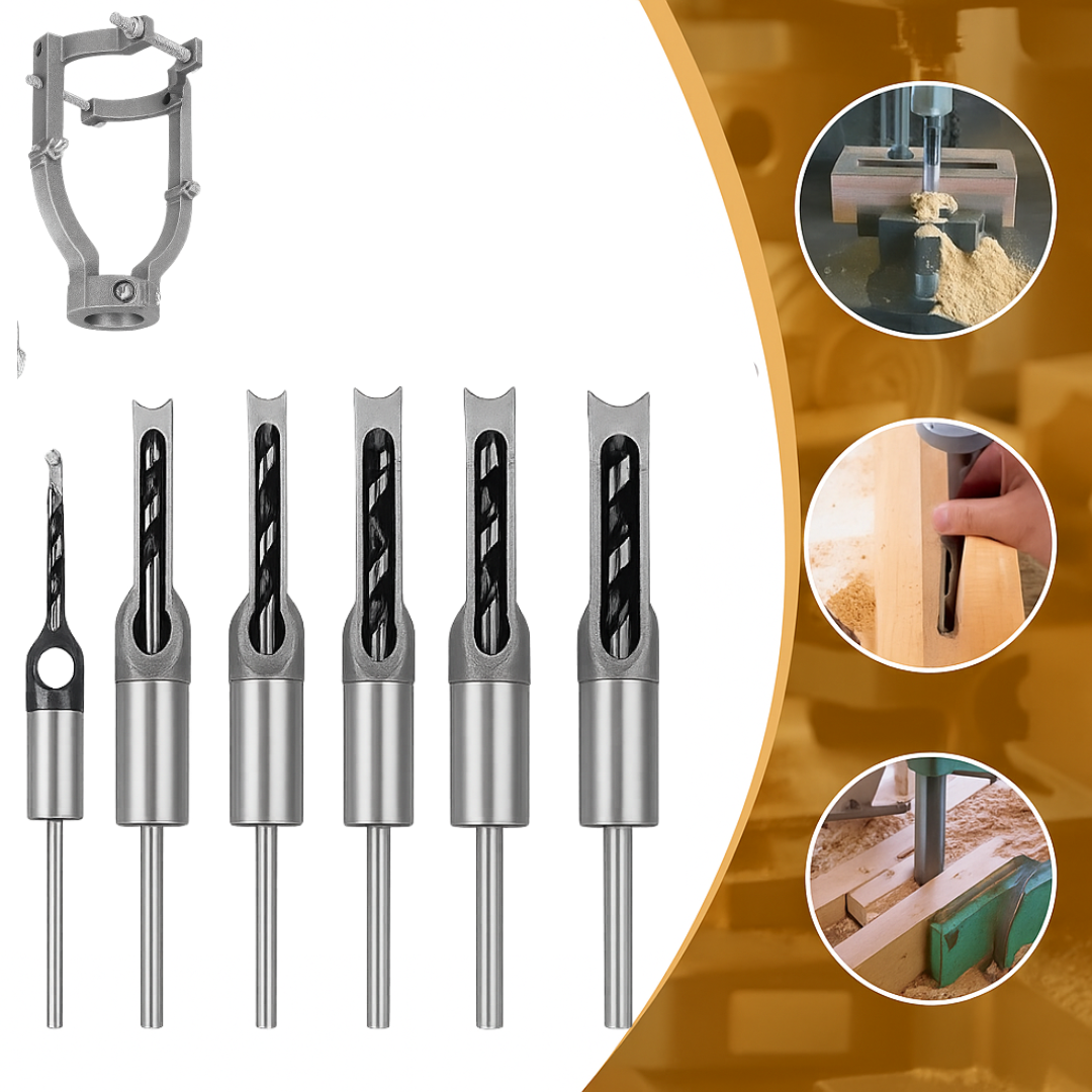 Sharp Drill®  Kit 06 brocas quadradas + Adaptador