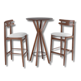 Kit de Mesa Bistrô Roma Madeira de Eucalipto com Banquetas Heros Madeira de Tauari