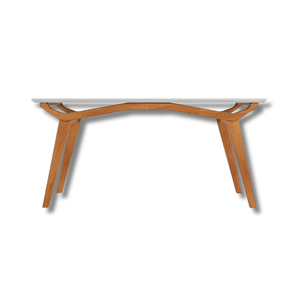 Aparador com Vidro Viena pés em Madeira de Eucalipto, tampo e Vidro na cor Off-White