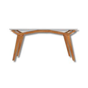 Aparador com Vidro Viena pés em Madeira de Eucalipto, tampo e Vidro na cor Off-White