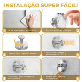 FixPro® – Gancho de Ventosa Premium (Fixação Ultra Forte sem Furos!) – Compre 1 Leve 2!