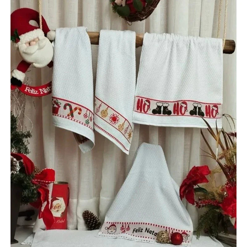 Kit Pano de Copa Festivo | Decoração Natalina e Alta Absorção | Kit 3 Unidades