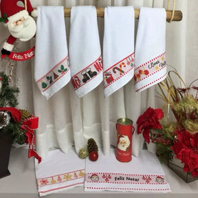 Kit Pano de Copa Festivo | Decoração Natalina e Alta Absorção | Kit 3 Unidades