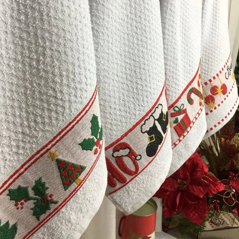 Kit Pano de Copa Festivo | Decoração Natalina e Alta Absorção | Kit 3 Unidades