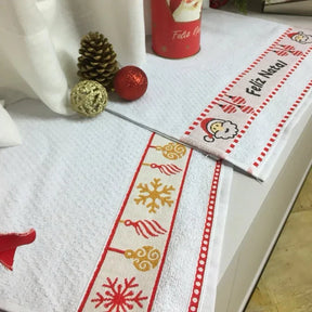 Kit Pano de Copa Festivo | Decoração Natalina e Alta Absorção | Kit 3 Unidades