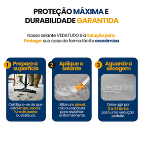 Selante Veda Tudo Impermeabilizante contra Vazamentos e Infiltrações - Rápido, Prático e Super Eficiente