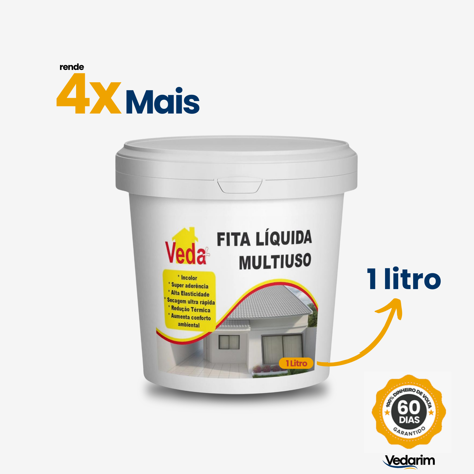 Selante Veda Tudo Impermeabilizante contra Vazamentos e Infiltrações - Rápido, Prático e Super Eficiente