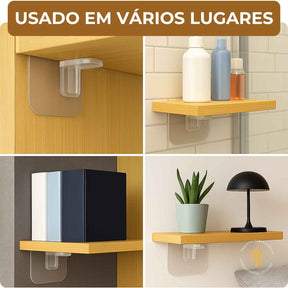 PowerFix® – Suporte Adesivo de Prateleira (Fixação Rápida e Sem Furos) – Leve Mais e Pague Menos!