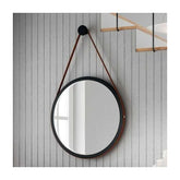 Espelho Decorativo Redondo 54cm com Alça Adnet B01 Escandinavo Preto