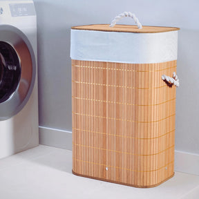 Cesto Grande de Bambu com Forro para Roupas Sujas