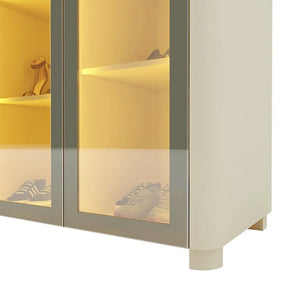 Sapateira 2 Portas Dellirium com Pés e Led 100% Mdf Off White