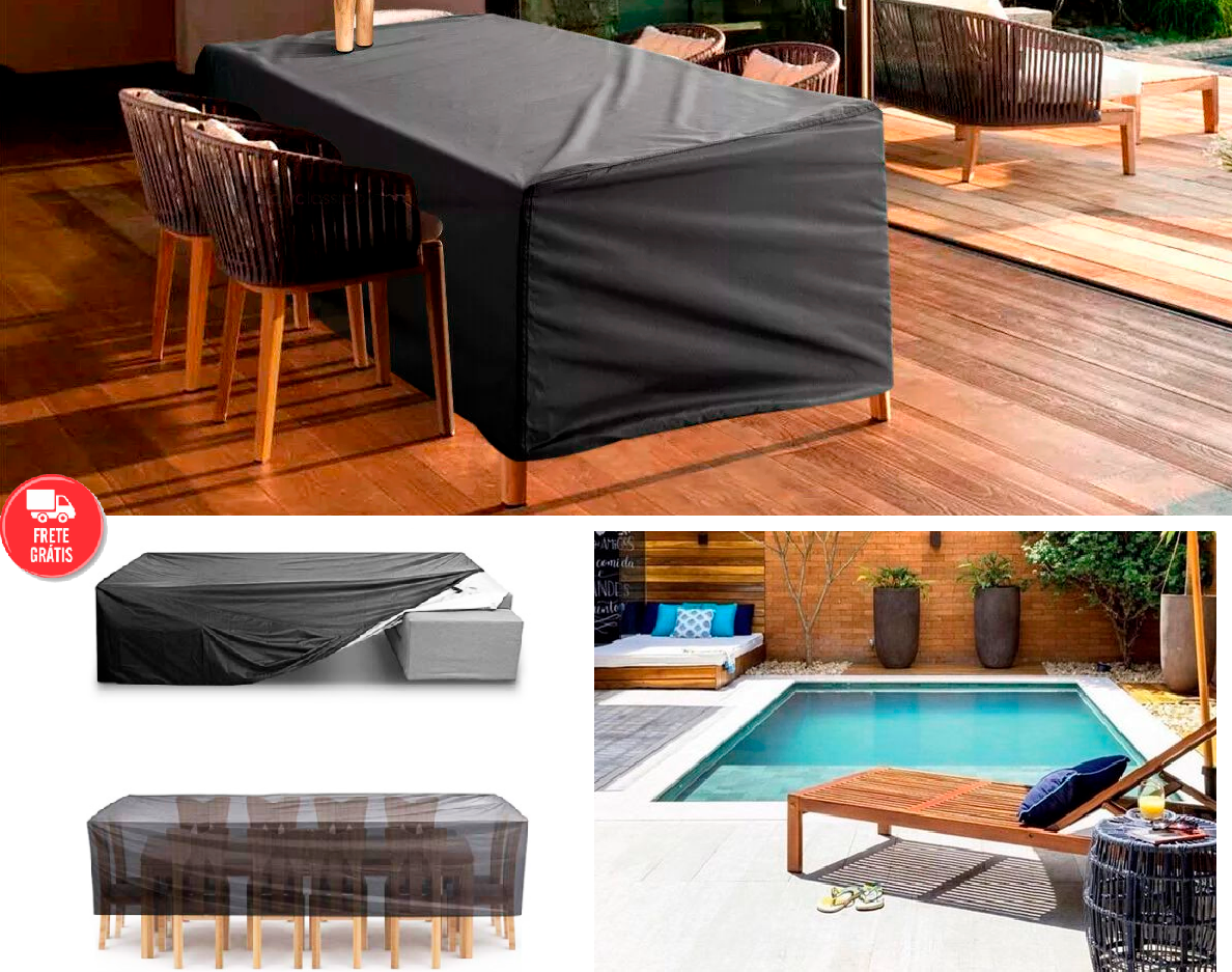 Capa Impermeável Retangular Preta