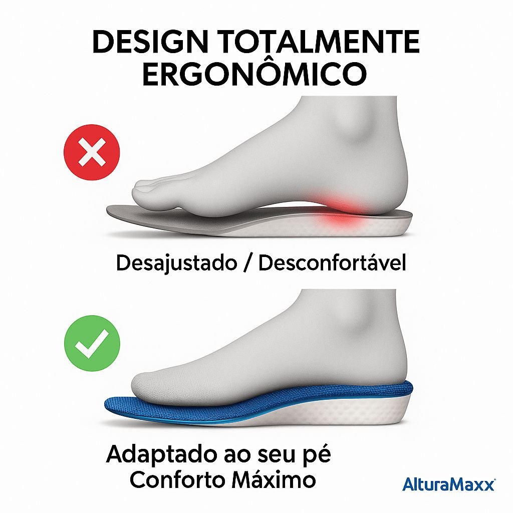 AlturaMaxx™ – Palmilha Ortopédica Invisível +3,5cm