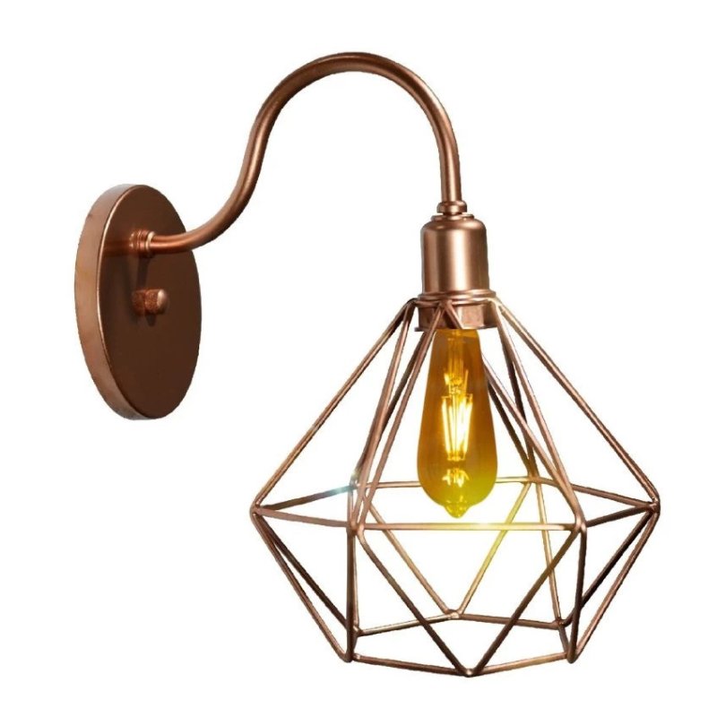 Arandela de Parede em Formato Diamante com Design Retrô Vintage