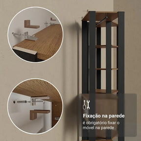 Guarda-roupa Closet Modulado Valencia 2 Gavetas 129cm Rustic