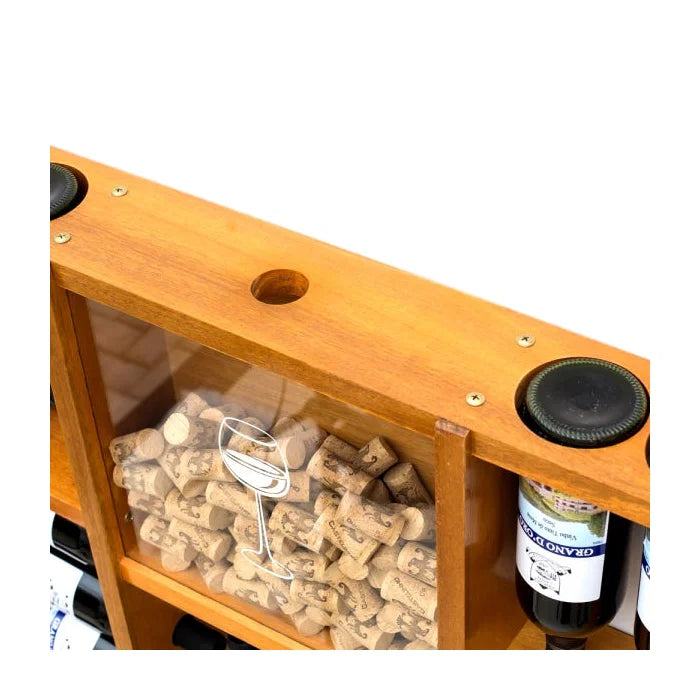 Adega de Madeira Maciça para 15 Garrafas de Vinho