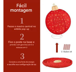Esferas de Enfeites de Natal com Micro Leds 2025 - PAGUE 1 LEVE 4