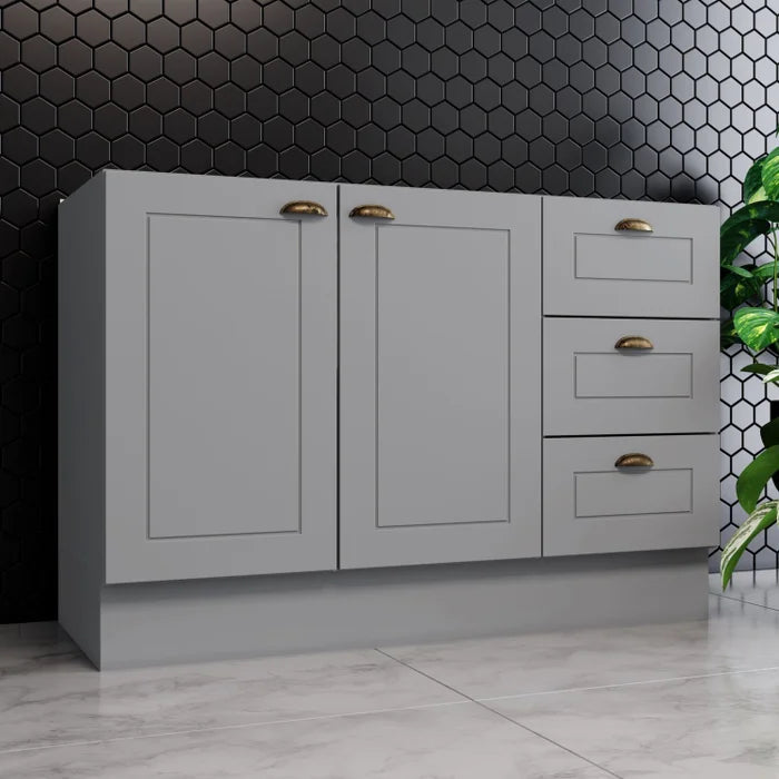 Balcão 2 Portas 3 Gavetas 120cm Branco