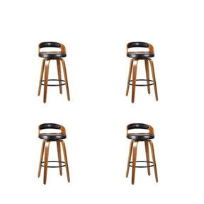 Kit 4 Banquetas para Cozinha Altas Giratórias Madeira Roma