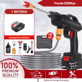 Lavajato 48V Pistola Lavadora Portátil De Alta Pressão Recarregável Carros e Jardins Pistola Residencial Bivolt