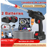 Lavajato 48V Pistola Lavadora Portátil De Alta Pressão Recarregável Carros e Jardins Pistola Residencial Bivolt