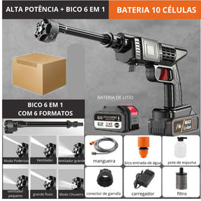 Lavajato 48V Pistola Lavadora Portátil De Alta Pressão Recarregável Carros e Jardins Pistola Residencial Bivolt