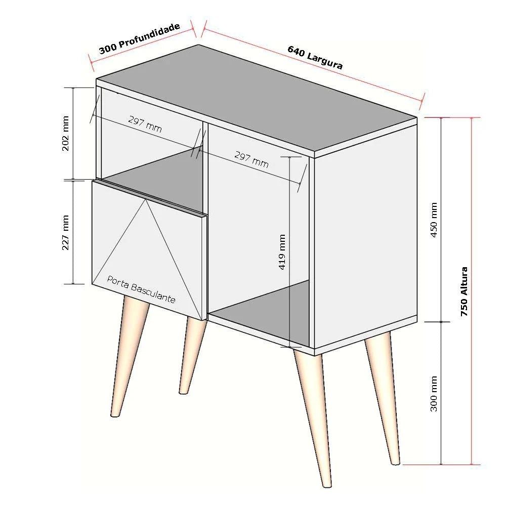Aparador Buffet Multiuso Retrô Cantinho do Café Dellirium