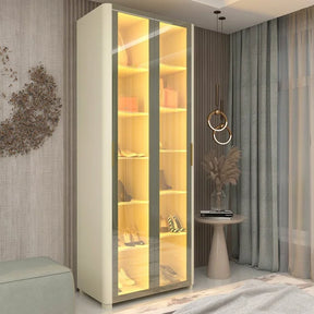 Sapateira 2 Portas Dellirium com Pés e Led 100% Mdf Off White