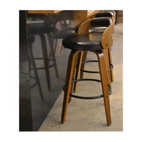 Banqueta para Cozinha Alta Giratória Madeira Rustica