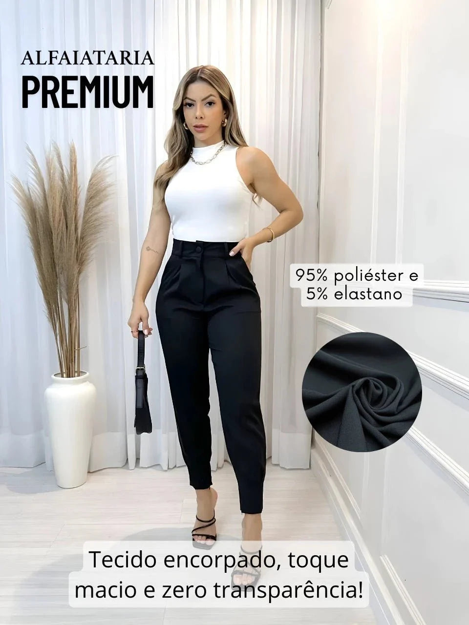 Calça Jogger Cenoura em Alfaiataria com Cinto