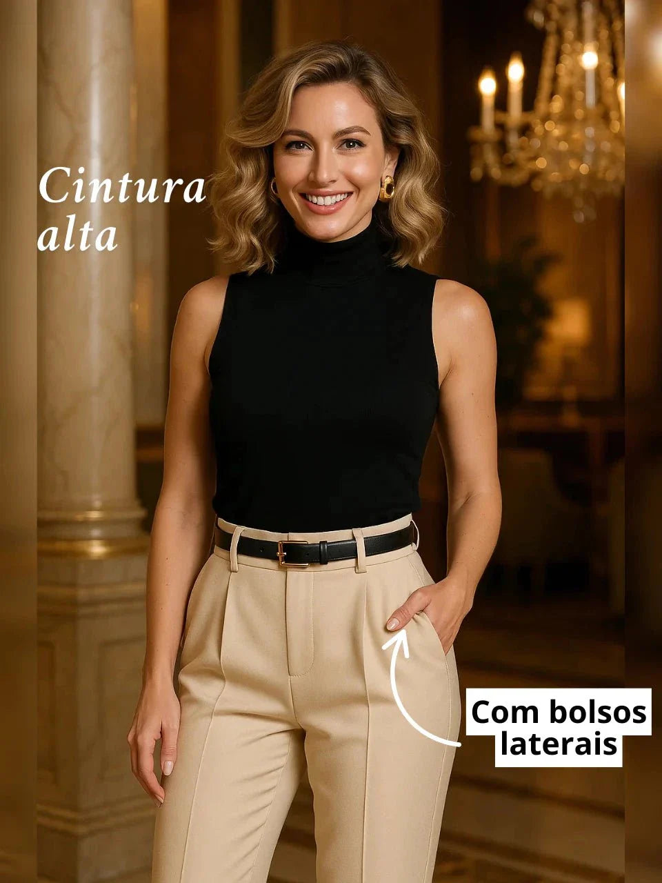 Calça Jogger Cenoura em Alfaiataria com Cinto