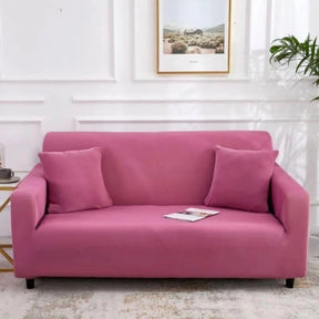Capa De Sofá Stretch Ajustável Lisa Rosa