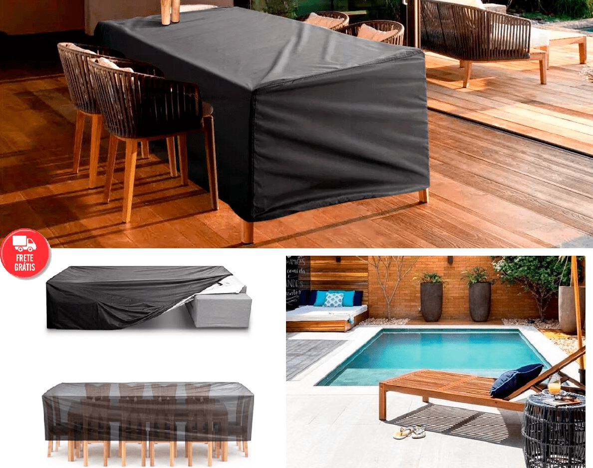 Capa Impermeável Retangular Preta