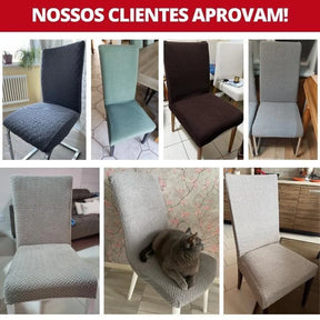 Capa Elástica Impermeável para Cadeira de Jantar Premium Preta
