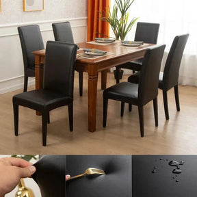 Capa Impermeável para Cadeira de Jantar Premium em Couro PU