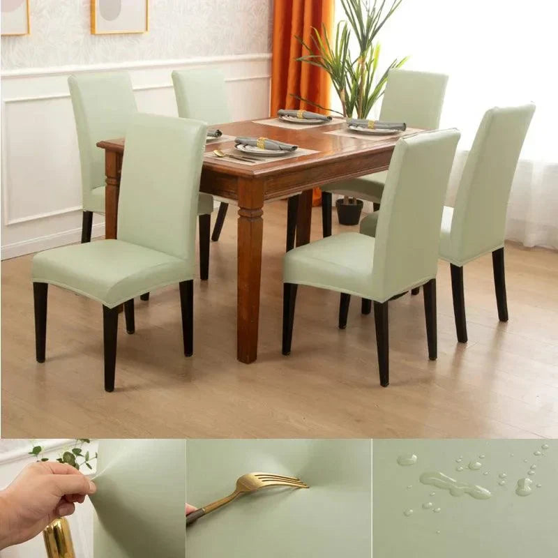 Capa Impermeável para Cadeira de Jantar Premium em Couro PU