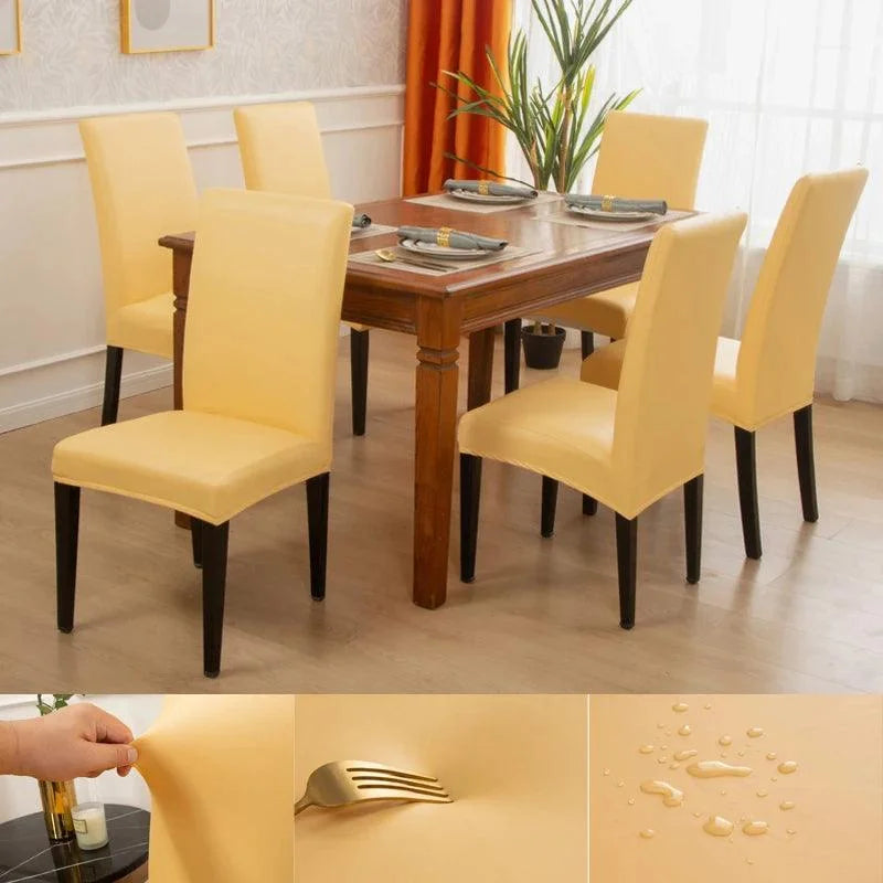 Capa Impermeável para Cadeira de Jantar Premium em Couro PU